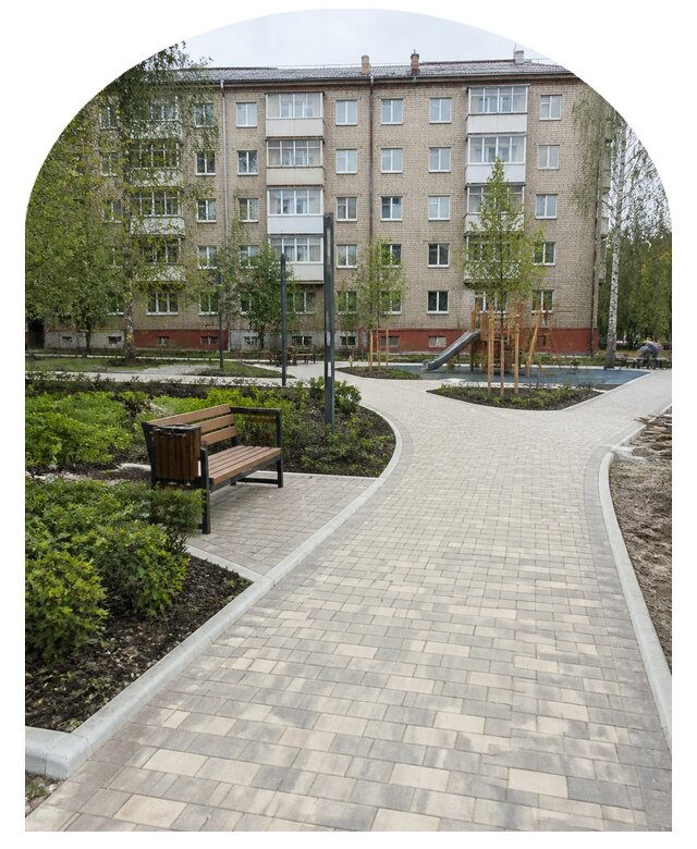 Благоустройство двора МКД под ключ в Краснокамске от 253425 р. | Метпроект-Кнм