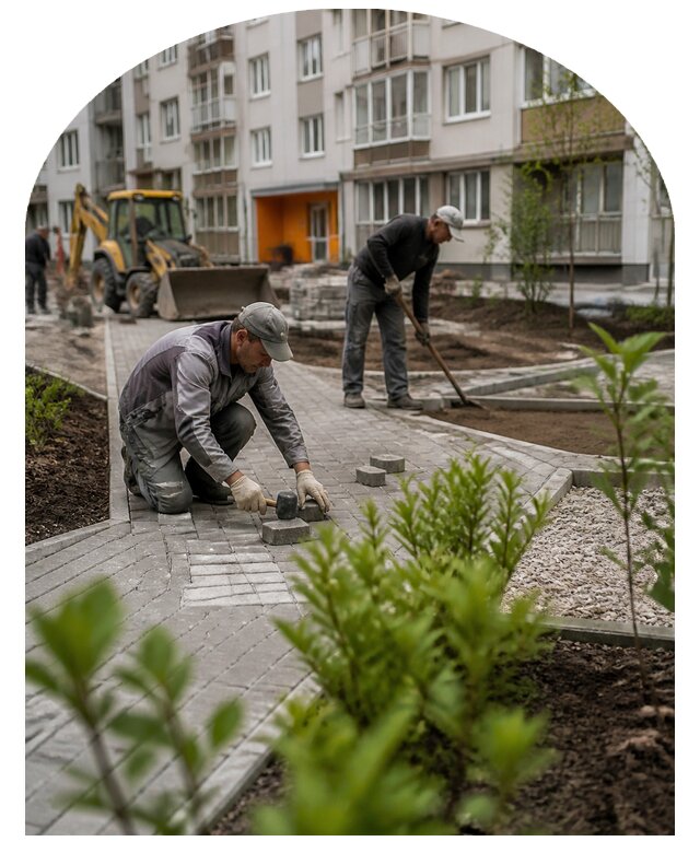 Благоустройство двора многоквартирного дома в Краснокамске
